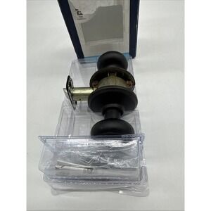 Schlage Bed and Bath Door Knob-Georgian-Aged Bronze F40 V Geo 716